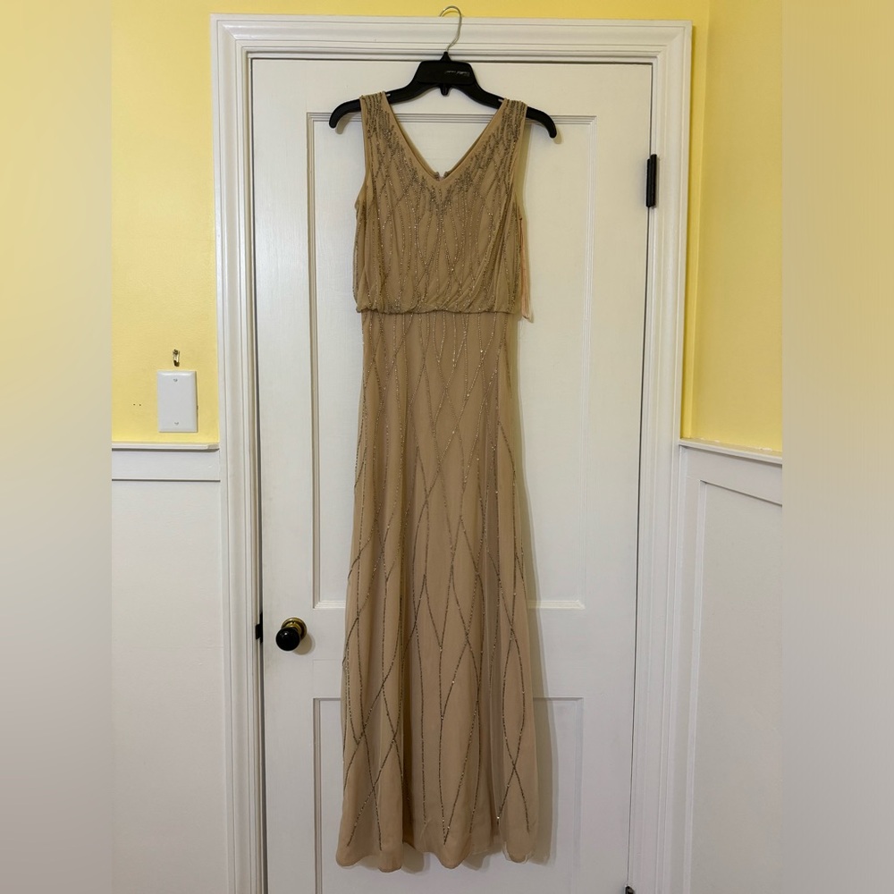 BHLDN Dress. Size 0. Beaded Nude/Blush.